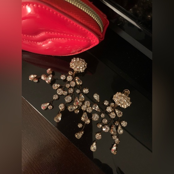 Zara Gold and Silver Crystal Drop Earrings - Picture 6 of 7